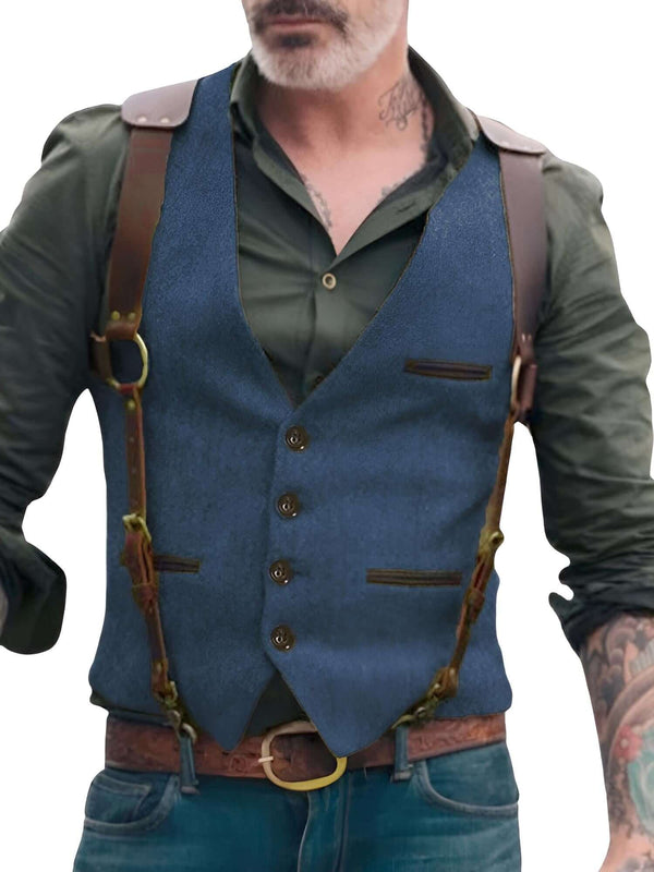 Look sharp in the Men's Blue Suit Vest at Drestiny. As seen on FOX, NBC, and CBS. Save up to 50% off with free shipping and tax paid!