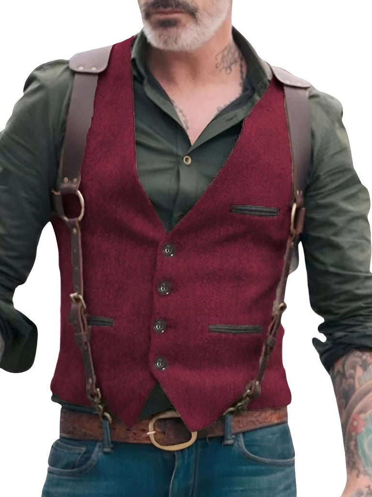 Look sharp in the Men's Dark Red Suit Vest at Drestiny. As seen on FOX, NBC, and CBS. Save up to 50% off with free shipping and tax paid!