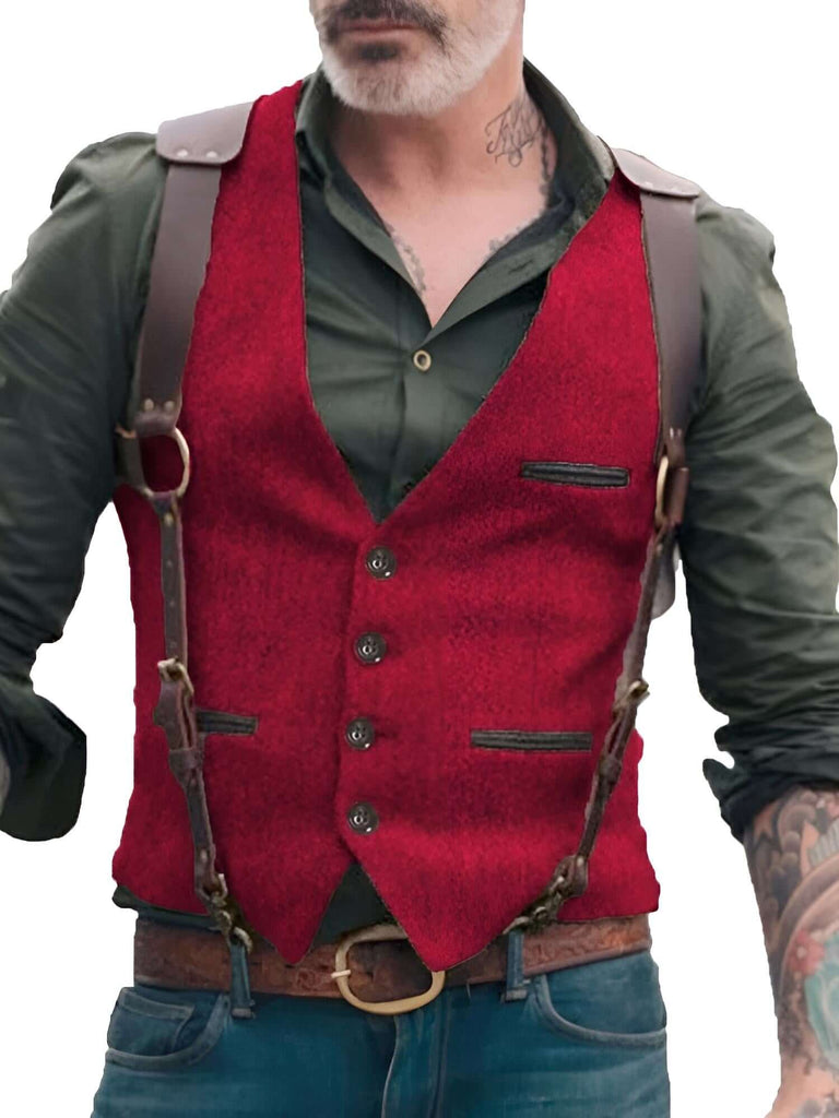 Look sharp in the Men's Red Suit Vest at Drestiny. As seen on FOX, NBC, and CBS. Save up to 50% off with free shipping and tax paid!