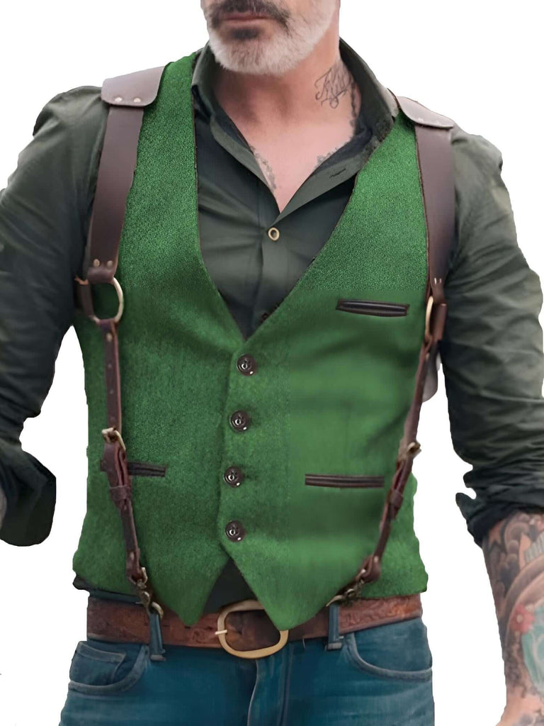 Look sharp in the Men's Green Suit Vest at Drestiny. As seen on FOX, NBC, and CBS. Save up to 50% off with free shipping and tax paid!