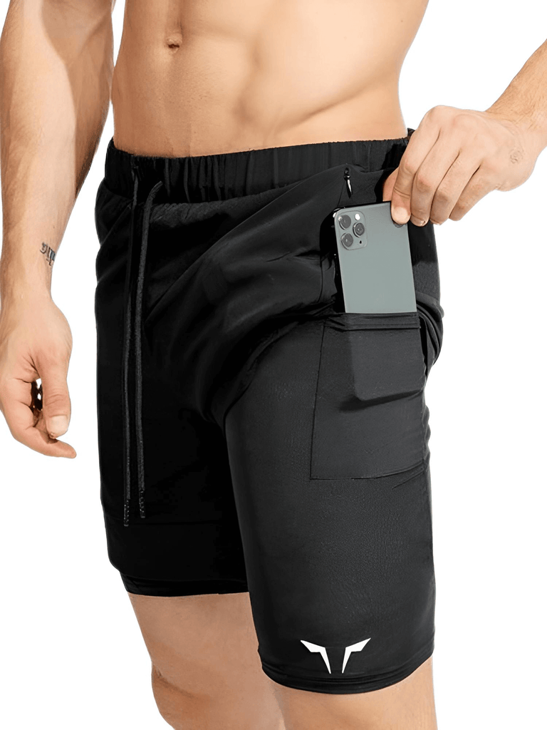 Men's Knee Length Compression Shorts With Hidden Pocket!