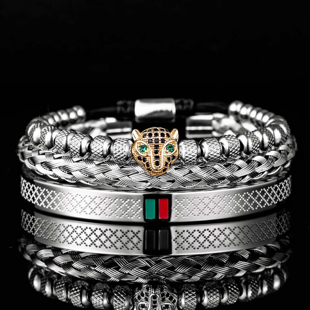Men's Luxury Bracelets In Silver Color