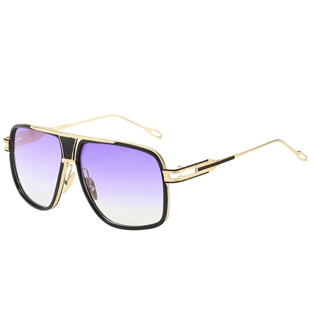 Men's Oversized Square Frame Purple Sunglasses