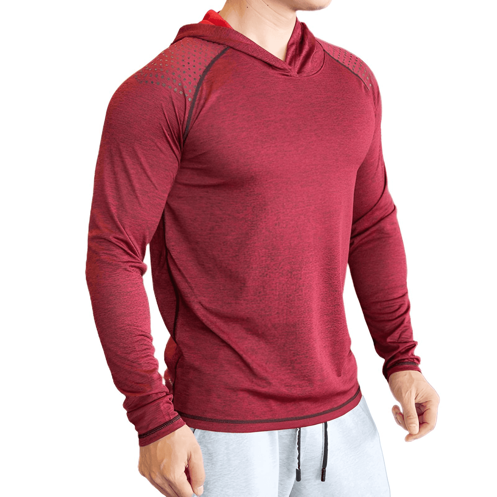 Stay dry and stylish with this Men's Red Quick Dry Hooded Shirt. Shop Drestiny for up to 50% off, plus enjoy free shipping and tax covered!