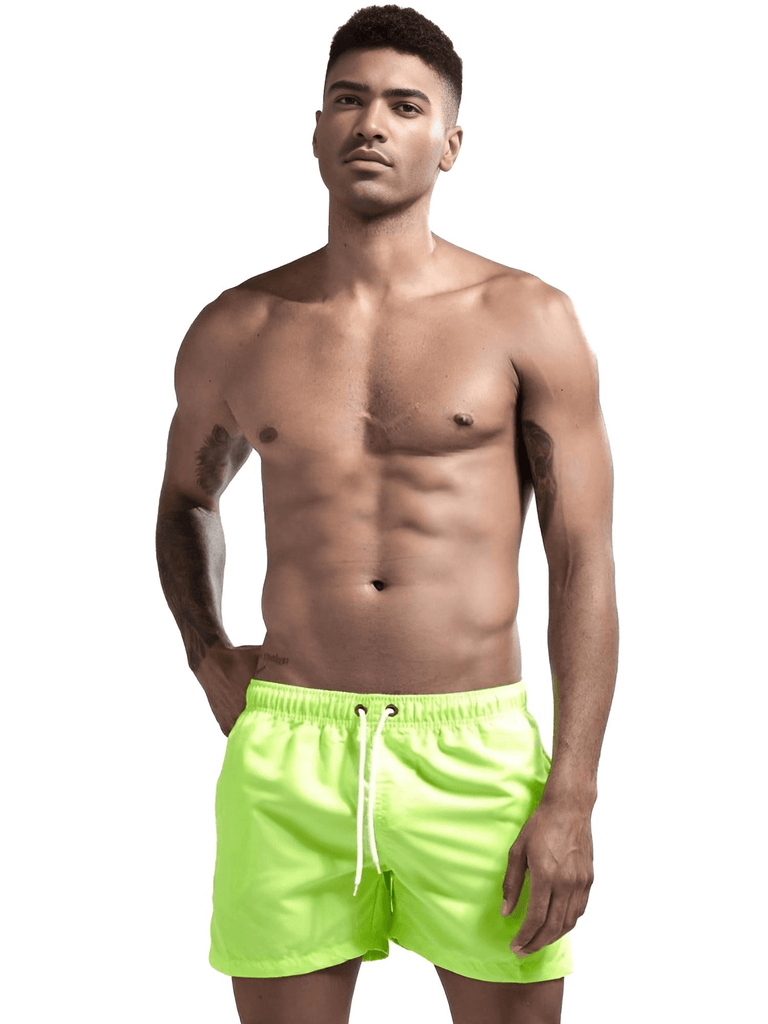 Men's Neon Green Quick Dry Swim Shorts