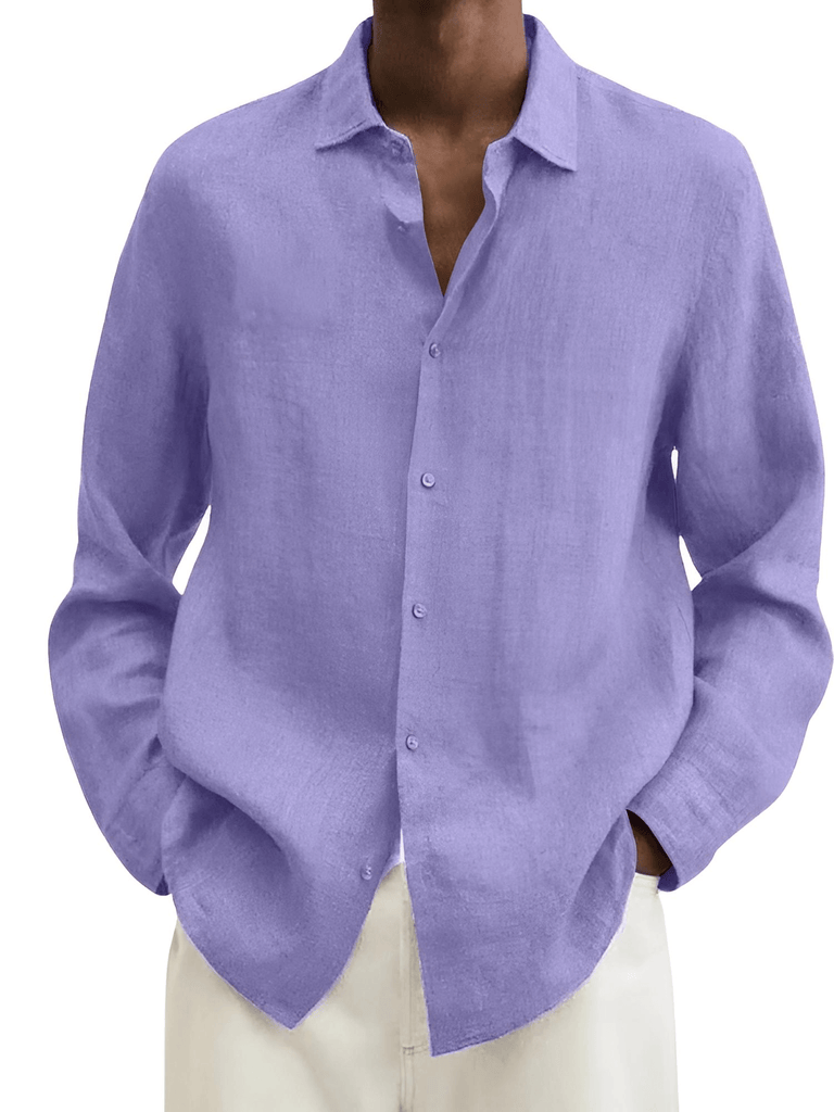 Discover the perfect Men's Purple Casual Long Sleeve Linen Style Shirts at Drestiny. Enjoy free shipping, tax covered, and savings up to 50% off.