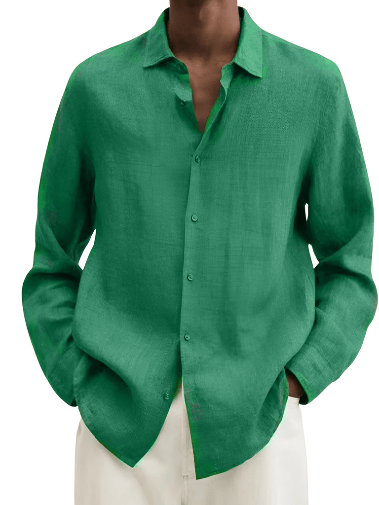 Discover the perfect Men's Green Casual Long Sleeve Linen Style Shirts at Drestiny. Enjoy free shipping, tax covered, and savings up to 50% off.