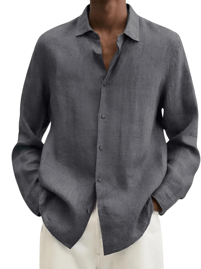 Discover the perfect Men's Grey Casual Long Sleeve Linen Style Shirts at Drestiny. Enjoy free shipping, tax covered, and savings up to 50% off.