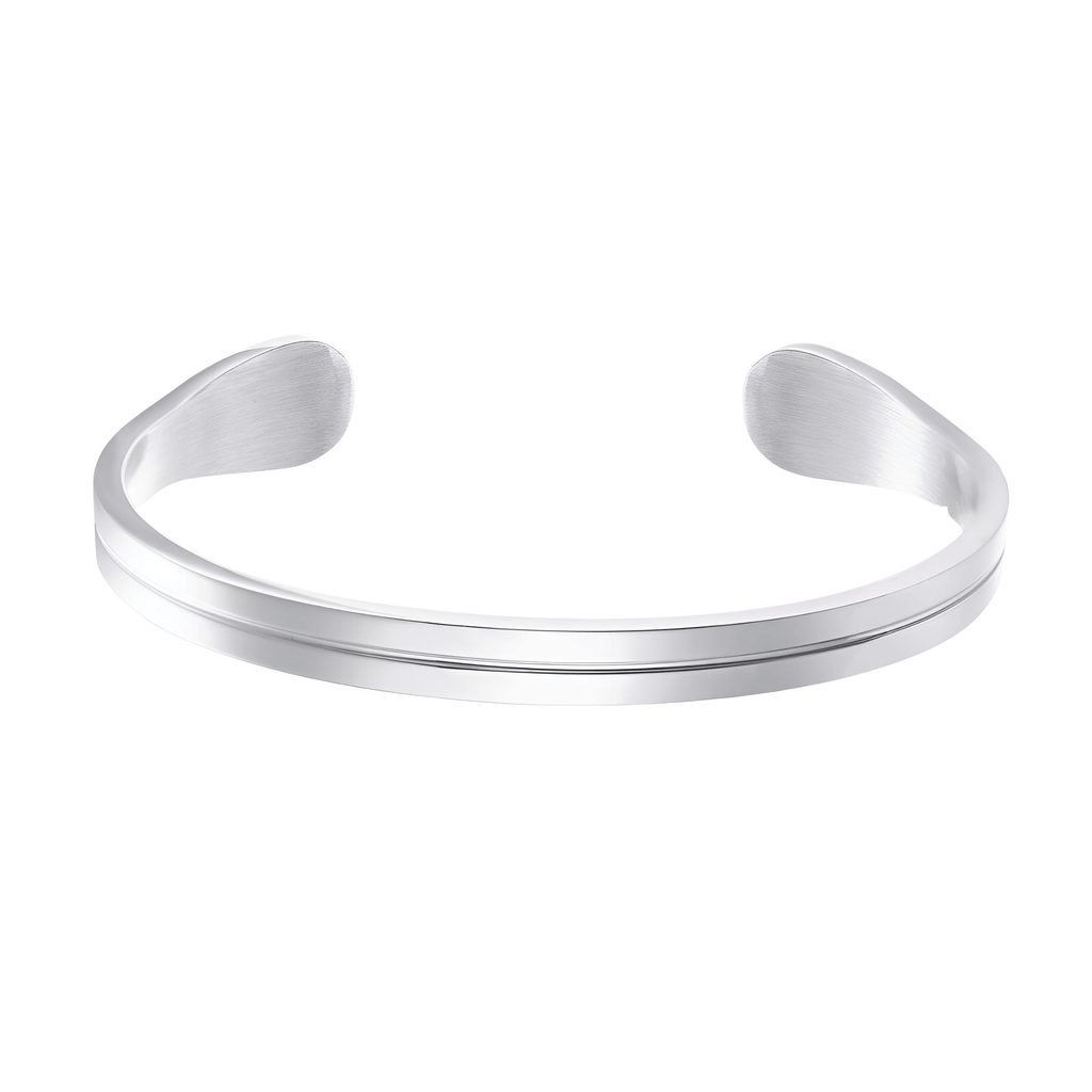 Men's Thin Silver Cuff Bracelet