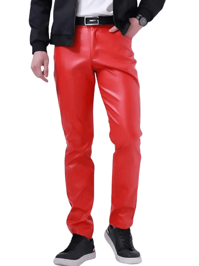 Elevate your style with the Men's Slim Fit Leather Pants from Drestiny. Enjoy free shipping, tax covered, and up to 50% off for a limited time!