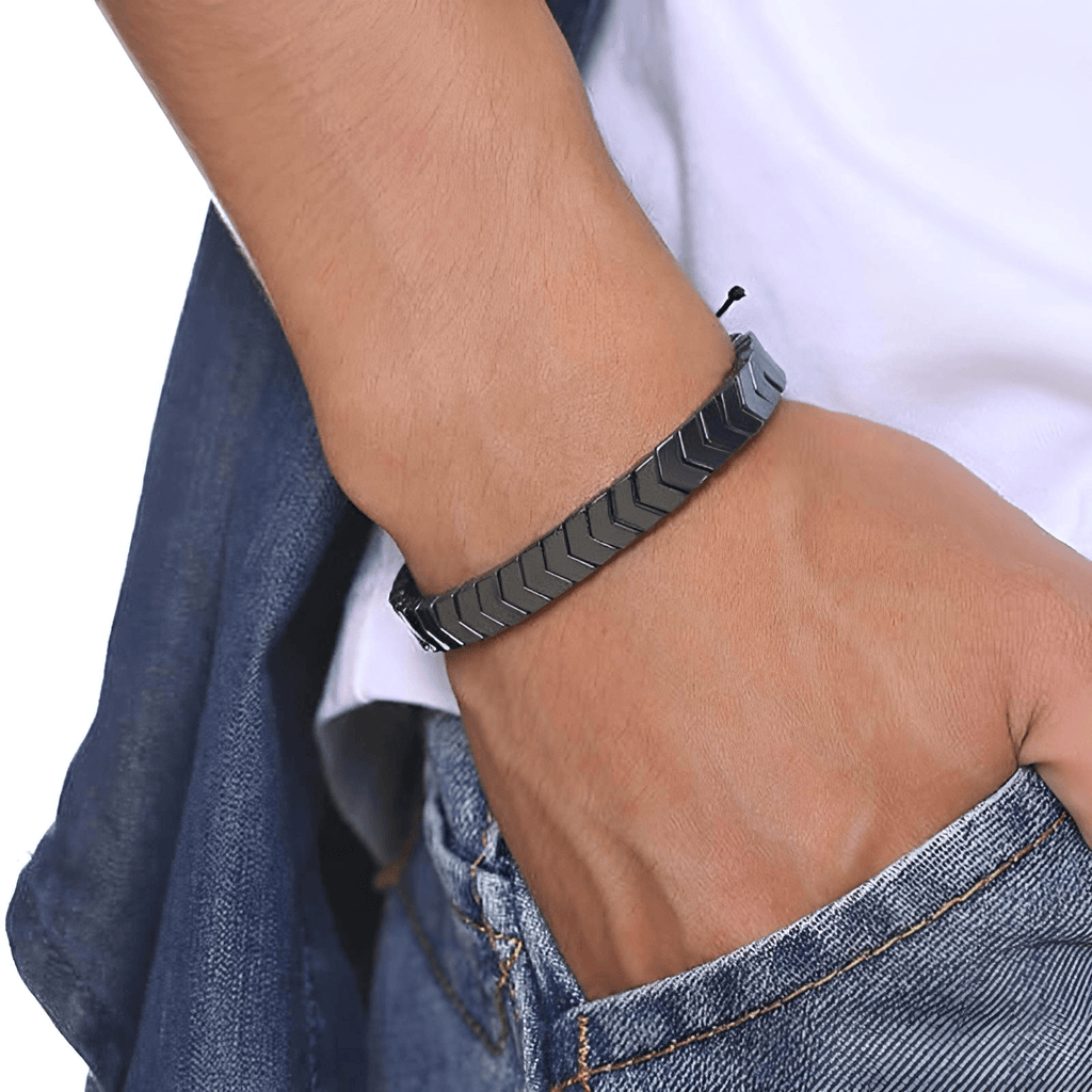 Stainless steel men's bracelet with adjustable design. Shop Drestiny for free shipping and tax covered. Save up to 50% off!