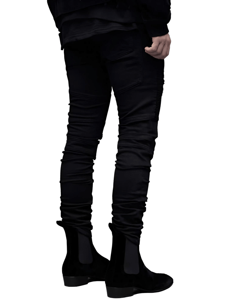 Men's Streetwear Fashion Black Hip Hop Skinny Jeans