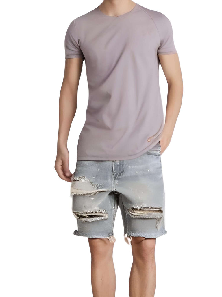 Shop Drestiny for Men's Summer Distressed Blue Denim Shorts! Stylish button fly, multi-pocket design. Get free shipping and save up to 50% off!