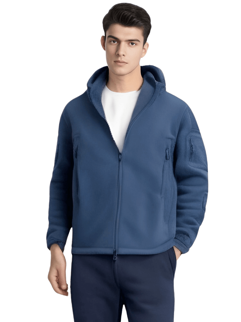 Stay warm this winter with the Men's Blue Fleece Jacket! Shop at Drestiny and enjoy free shipping. We'll even cover the tax! Seen on FOX, NBC, CBS. Save up to 50% for a limited time!