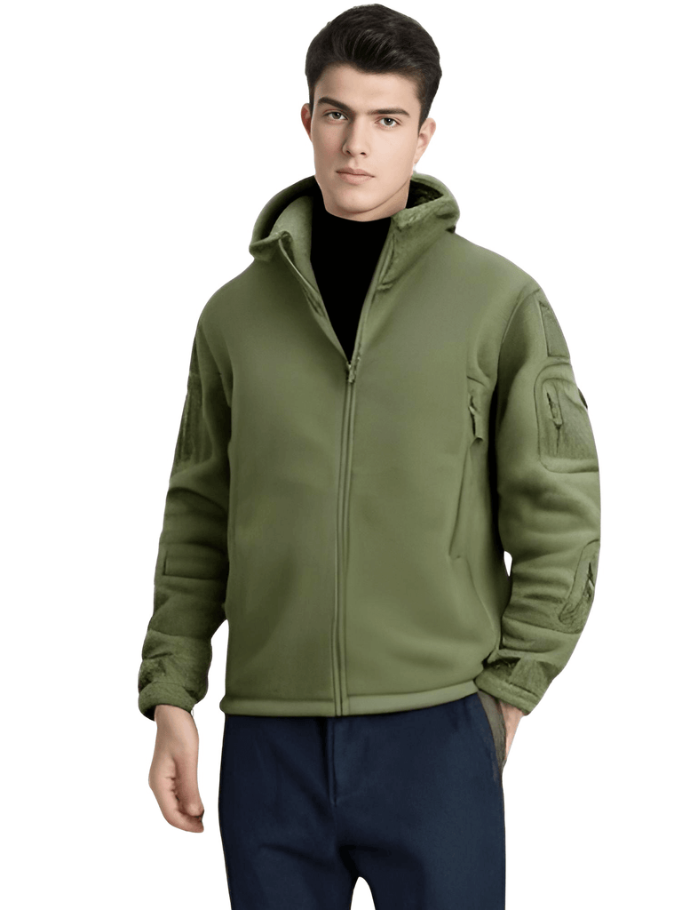 Stay warm this winter with the Men's Army Green Fleece Jacket! Shop at Drestiny and enjoy free shipping. We'll even cover the tax! Seen on FOX, NBC, CBS. Save up to 50% for a limited time!