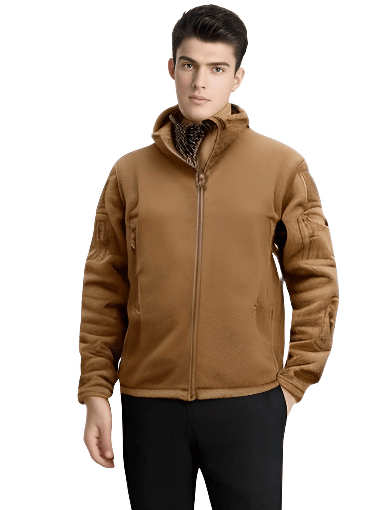 Stay warm this winter with the Men's Brown Fleece Jacket! Shop at Drestiny and enjoy free shipping. We'll even cover the tax! Seen on FOX, NBC, CBS. Save up to 50% for a limited time!