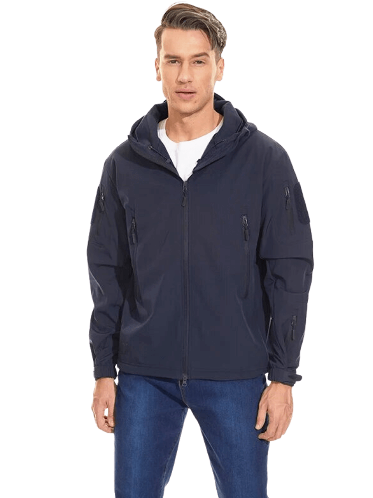 Men's Winter Jacket - Water-Resistant Soft Shell Coat with Hood & Fleece Lining