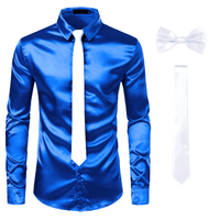 Thumbnail for Men's 3Pcs Silk Dress Shirt + Ties -, Dress Shirts , Drestiny , Australia, Canada, Dress Shirts, FR, L, Long Sleeves, M, New Zealand, S, Sets, United Kingdom, United States, XL, XXL , Drestiny , www.shopdrestiny.com