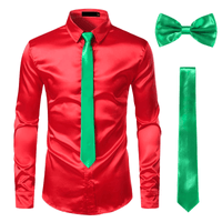 Thumbnail for Men's 3Pcs Silk Dress Shirt + Ties -, Dress Shirts , Drestiny , Australia, Canada, Dress Shirts, FR, L, Long Sleeves, M, New Zealand, S, Sets, United Kingdom, United States, XL, XXL , Drestiny , www.shopdrestiny.com