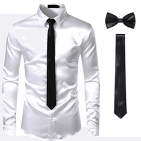 Thumbnail for Men's 3Pcs Silk Dress Shirt + Ties -, Dress Shirts , Drestiny , Australia, Canada, Dress Shirts, FR, L, Long Sleeves, M, New Zealand, S, Sets, United Kingdom, United States, XL, XXL , Drestiny , www.shopdrestiny.com
