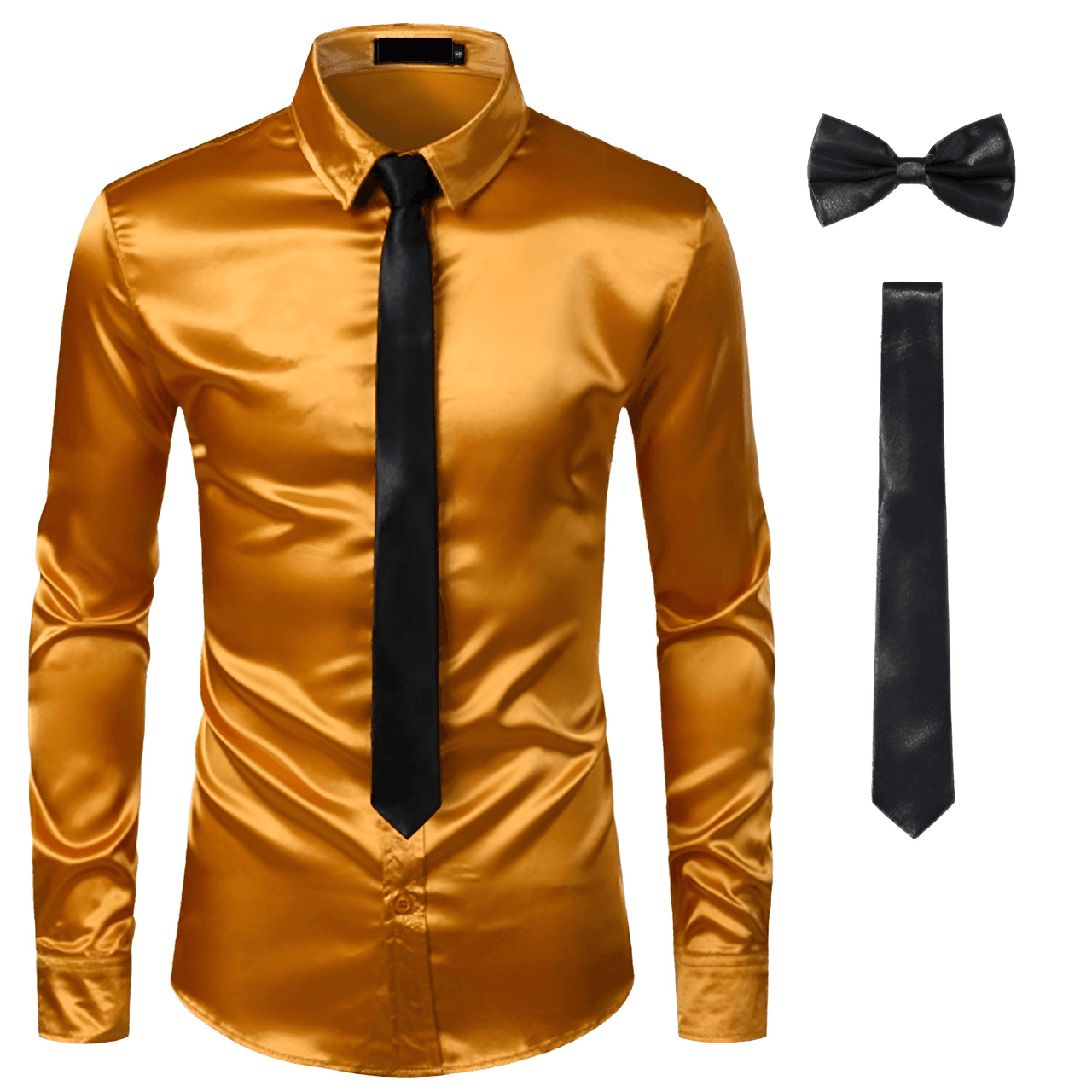 Men's 3Pcs Silk Dress Shirt + Ties -, Dress Shirts , Drestiny , Australia, Canada, Dress Shirts, FR, L, Long Sleeves, M, New Zealand, S, Sets, United Kingdom, United States, XL, XXL , Drestiny , www.shopdrestiny.com