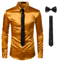 Thumbnail for Men's 3Pcs Silk Dress Shirt + Ties -, Dress Shirts , Drestiny , Australia, Canada, Dress Shirts, FR, L, Long Sleeves, M, New Zealand, S, Sets, United Kingdom, United States, XL, XXL , Drestiny , www.shopdrestiny.com
