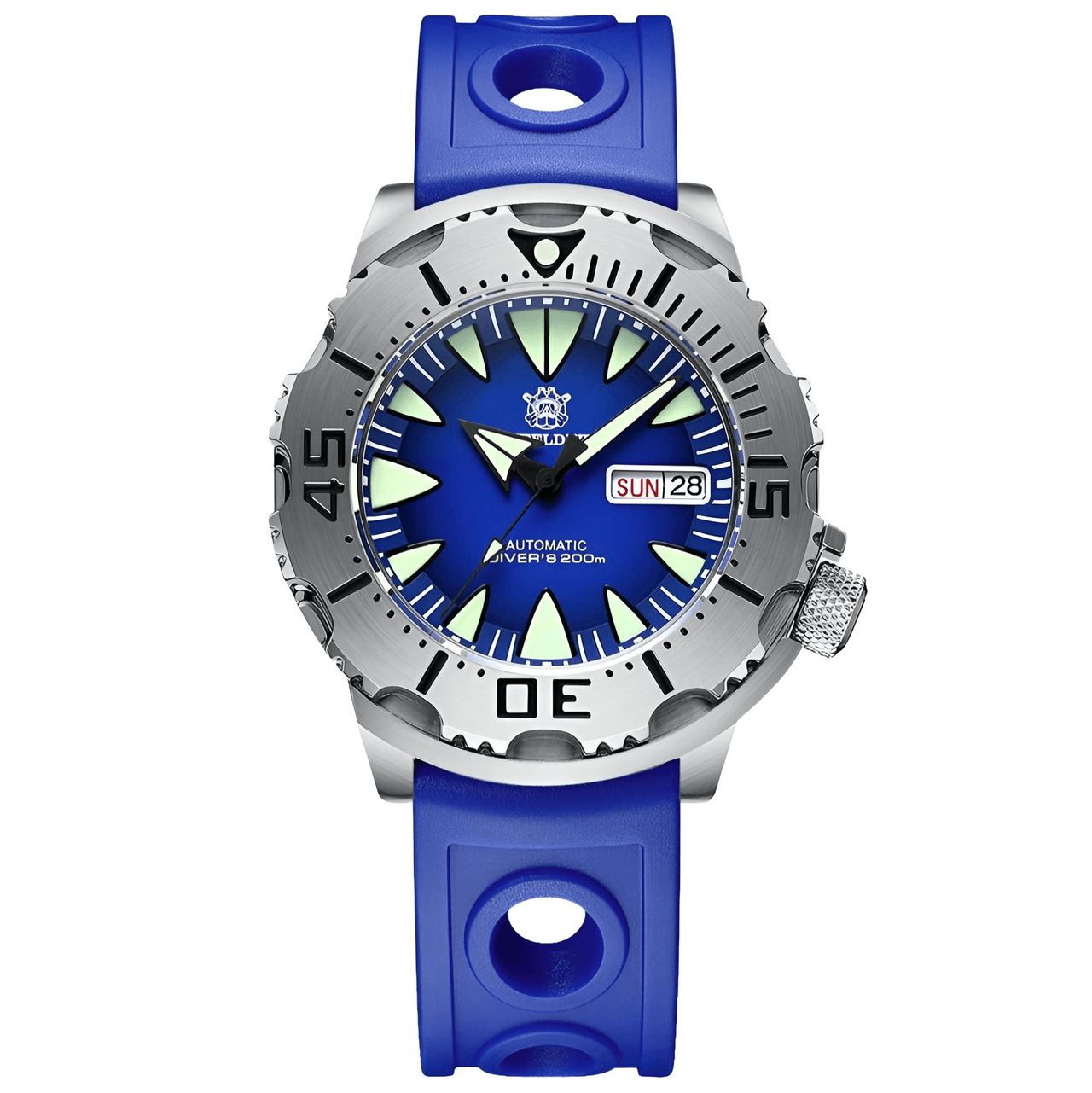 Men's 42.2MM M-onster Watch 200M Waterproof NH36 Day Function Sapphire Glass Automatic Movement Steel Bezel
