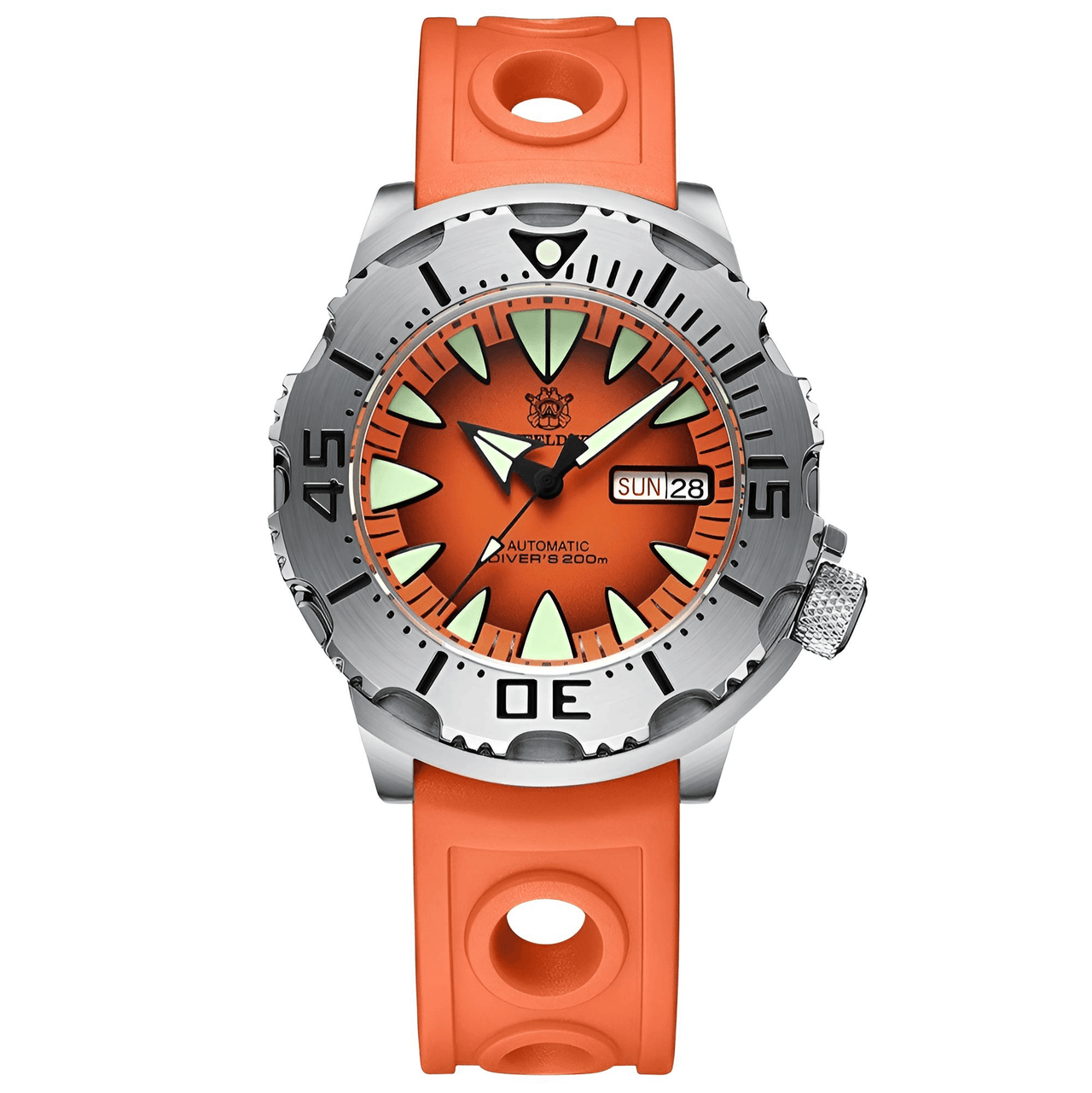Men's 42.2MM M-onster Watch 200M Waterproof NH36 Day Function Sapphire Glass Automatic Movement Steel Bezel