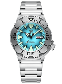 Thumbnail for Men's 42.2MM M-onster Watch 200M Waterproof NH36 Day Function Sapphire Glass Automatic Movement Steel Bezel, Drestiny, Watches, United States, USA, Canada, Australia, New Zealand, United Kingdom, UK, Sky Blue, Blue, Black, Red, Yellow, Orange, Seiko Monster, best men's monster watch, affordable men's monster watch, durable men's monster watch, shopdrestiny.com