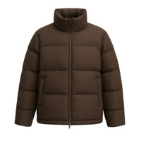 Thumbnail for Brown puffer jacket on a white background