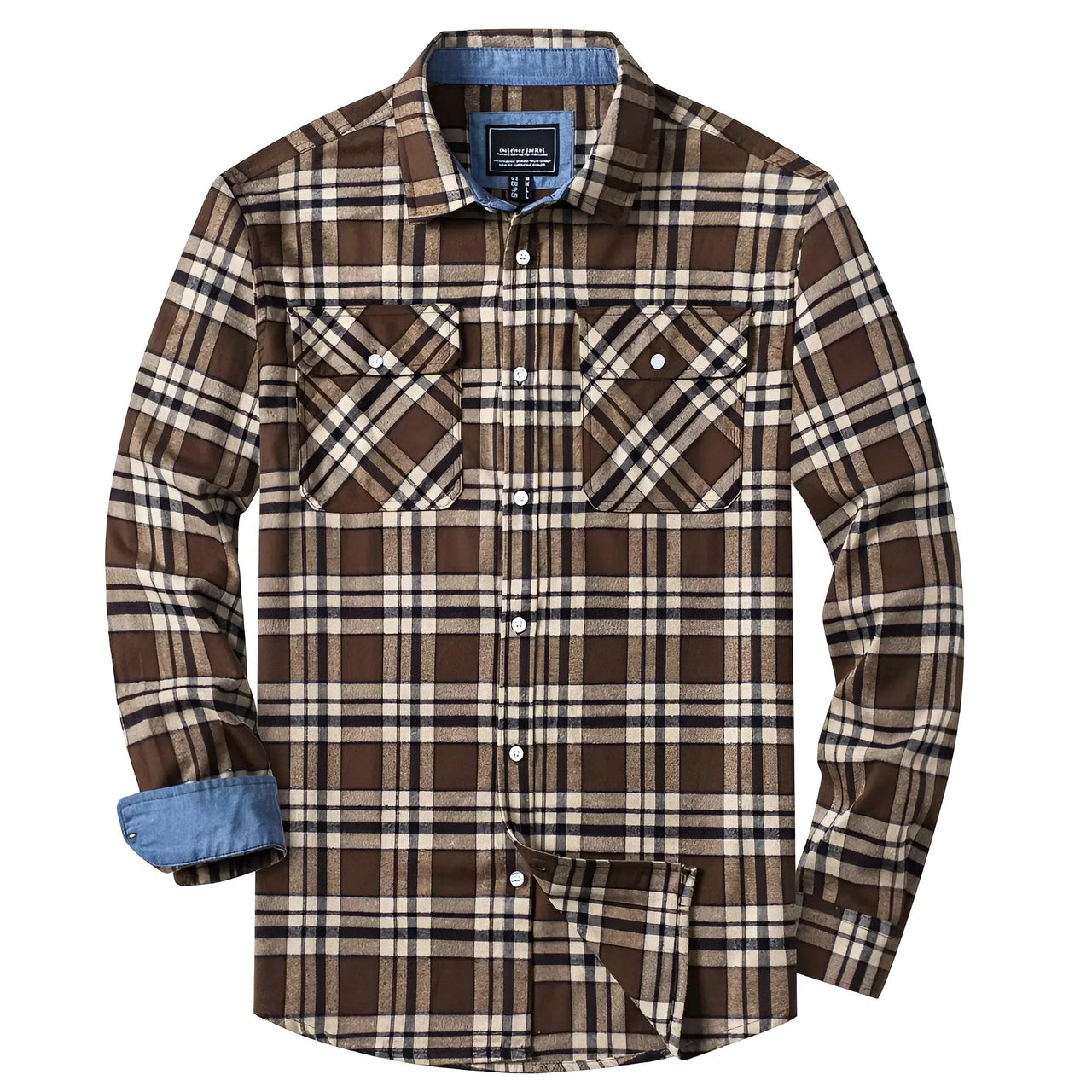 Men's Button-Down Plaid Shirt Men's Long Sleeve Flannel Shirts Cotton 2 Pocket Design Shirts, Drestiny, Casual Shirts, Long Sleeves, S, M, L, XL, XXL, 3XL, 4XL, United States, USA, Canada, Australia, New Zealand, United Kingdom, UK, Blue, Black, Black and White, Red, men's flannel shirt, plaid button up shirt, men's casual button down shirt, buffalo plaid shirt, men's long sleeve plaid shirt, men's check shirt, men's flannel check shirt, men's casual shirt, lumberjack shirt, shopdrestiny.com