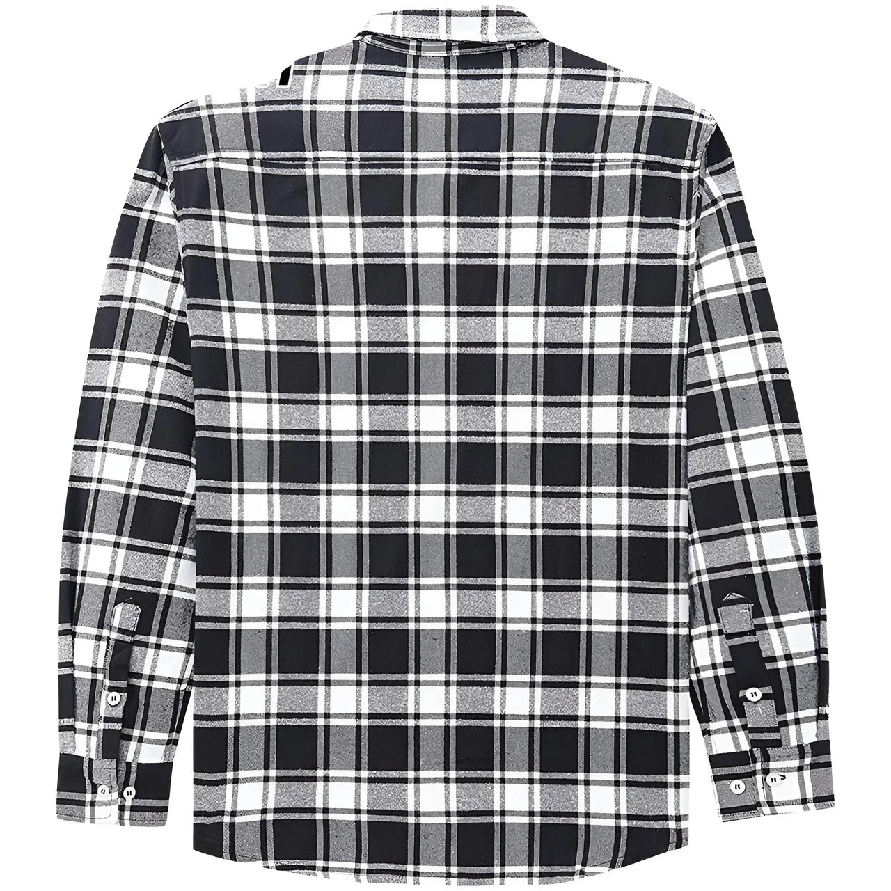 Men's Button-Down Plaid Shirt Men's Long Sleeve Flannel Shirts Cotton 2 Pocket Design Shirts