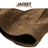 Thumbnail for Men's Corduroy Bomber Jackets Padded Warm Loose Coat Corduroy Short Jacket Man Solid Men's Casual Jacket