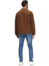 Thumbnail for Men's Corduroy Jacket Vintage Sherpa Fleece Lined Thick Warm Winter Coats Multi-Pockets Casual Denim Jacket