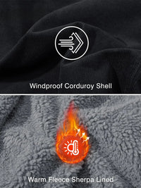 Thumbnail for Men's Corduroy Jacket Vintage Sherpa Fleece Lined Thick Warm Winter Coats Multi-Pockets Casual Denim Jacket