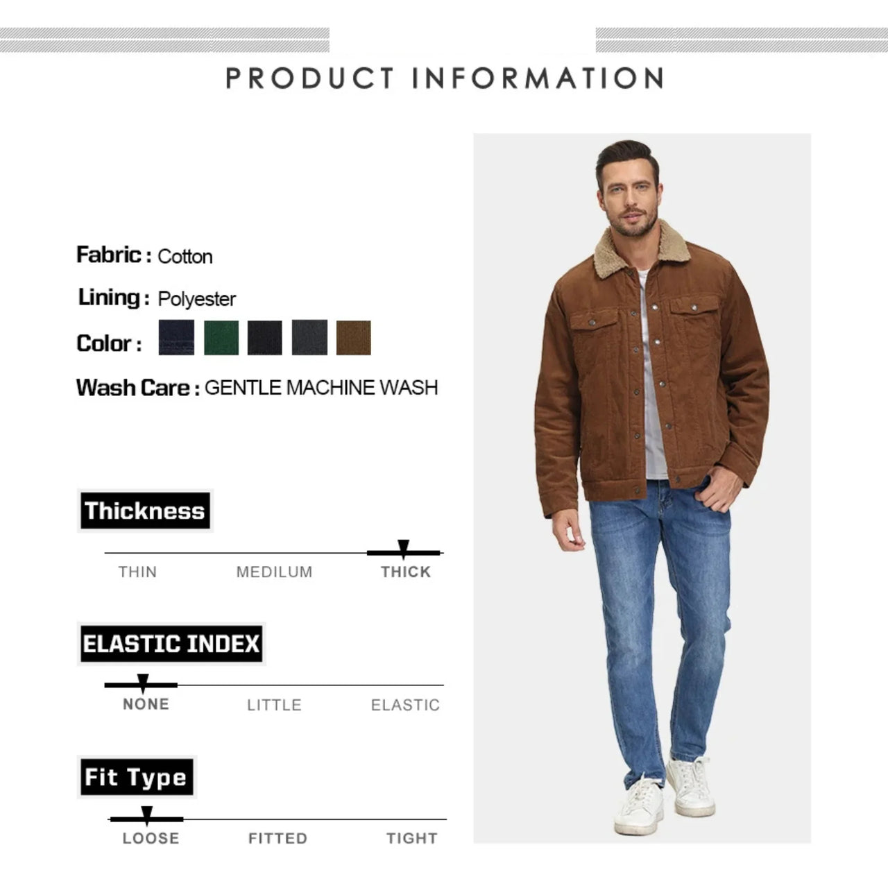 Men's Corduroy Jacket Vintage Sherpa Fleece Lined Thick Warm Winter Coats Multi-Pockets Casual Denim Jacket, Drestiny, Jackets, Coats, S, M, L, XL, 2XL-, 2XL, Black, Navy, Brown, Emerald Green, Dark Grey, United States, USA, Canada, Australia, New Zealand, United Kingdom, UK, Corduroy Trucker Jacket, Men's Sherpa Lined Jacket, Vintage Corduroy Jacket Men, Brown Corduroy Jacket Men's, shopdrestiny.com