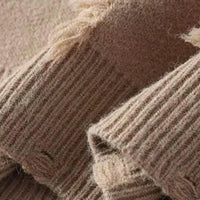 Thumbnail for Men's Distressed Sweater Jumpers Male Knit Sweater Pullovers