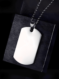 Thumbnail for Men's Dog Tag Pendant Necklace With Free Engraving! -, Necklaces , Drestiny , Australia, Black, Canada, Gender_Men, Necklaces, New Zealand, Silver, United Kingdom, United States , Drestiny , www.shopdrestiny.com