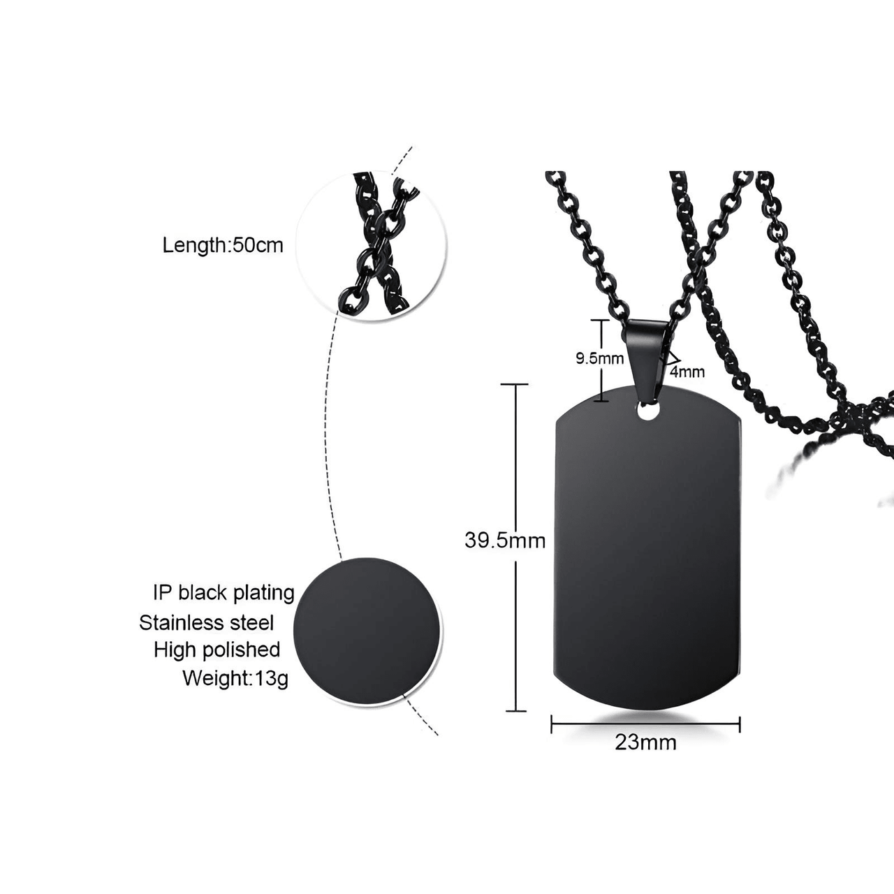 Men's Dog Tag Pendant Necklace With Free Engraving! -, Necklaces , Drestiny , Australia, Black, Canada, Gender_Men, Necklaces, New Zealand, Silver, United Kingdom, United States , Drestiny , www.shopdrestiny.com