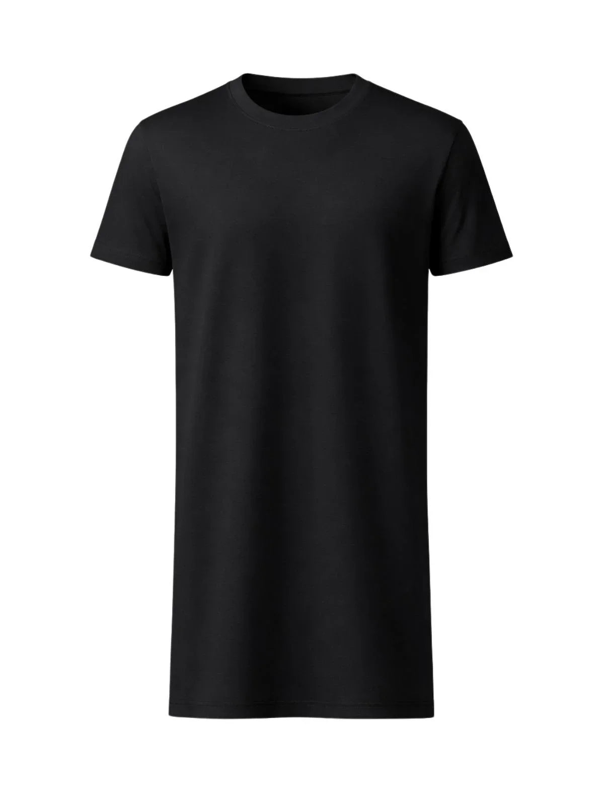 Long black t-shirt on a white background