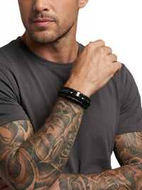 Thumbnail for Men's Genuine Leather Double Rope Bracelet