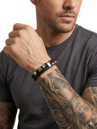 Thumbnail for Men's Genuine Leather Double Rope Bracelet