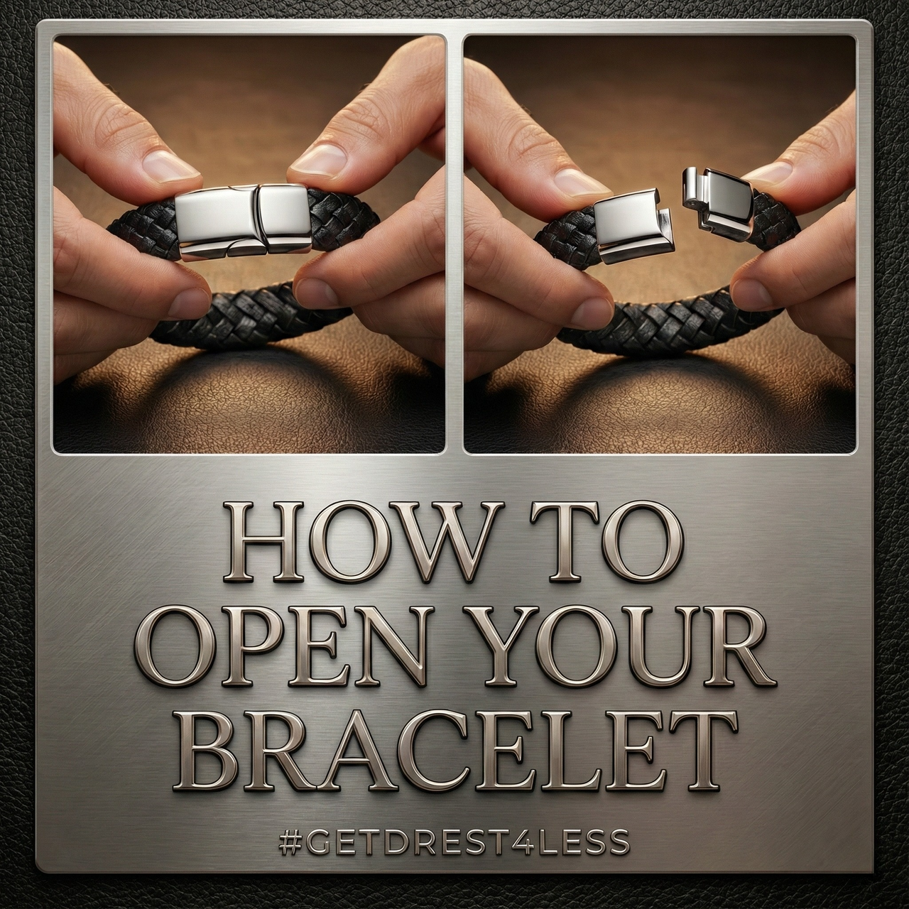 Men's Genuine Leather Double Rope Bracelet