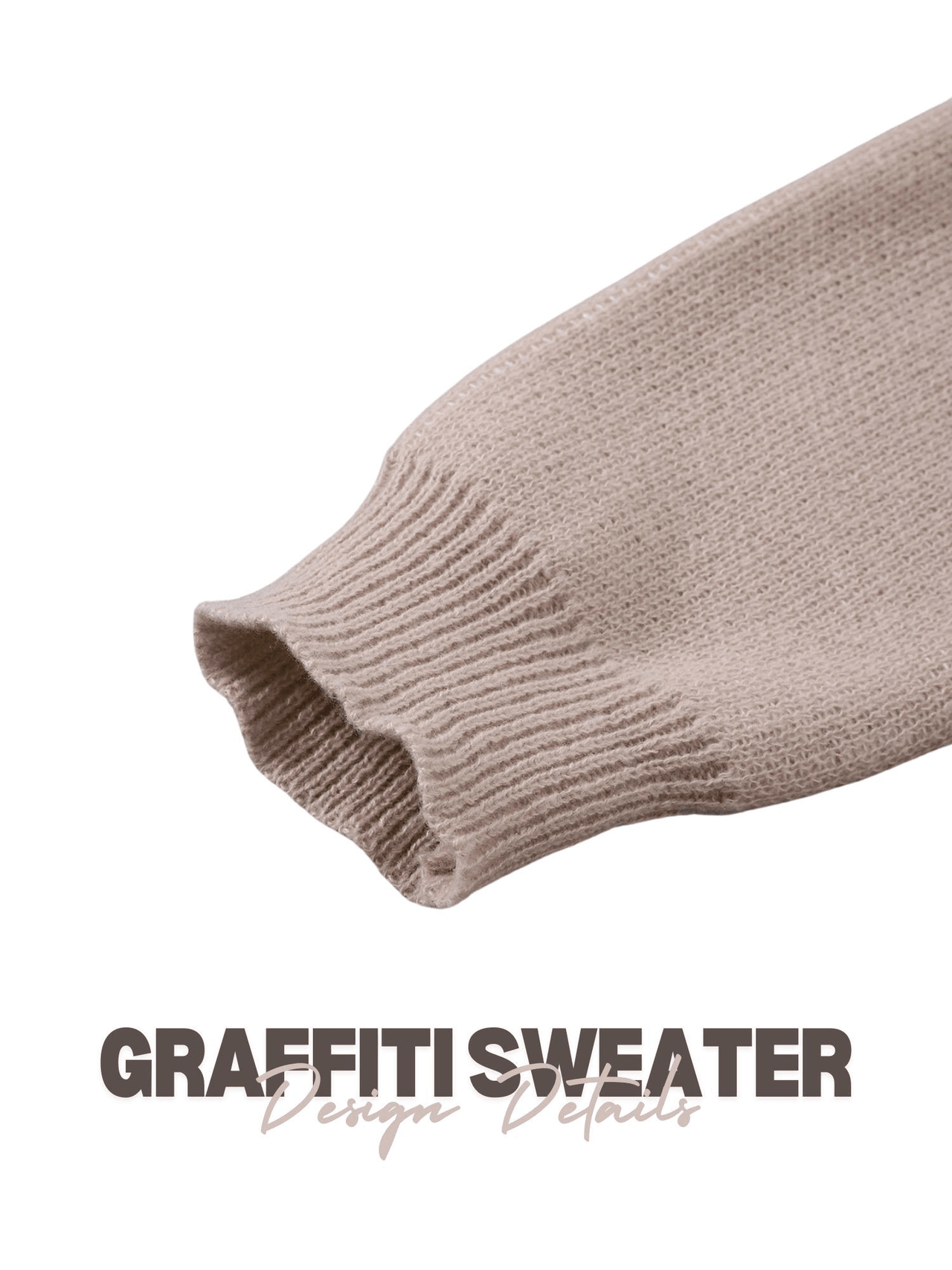 Men's Graffiti Pullover Jacquard Pattern Sweater Casual Round Neck Contrast Color Knitted Men's Pullover, Drestiny, Sweaters, Pullovers, Long Sleeves, S, M, L, XL, XXL, Khaki, Black, Dark Blue, Dark Grey, United States, USA, Canada, Australia, New Zealand, United Kingdom, UK, graffiti sweaters men, graffiti print sweater men, streetwear graffiti sweater, men's graffiti jumper, graffiti jumper men, graphic sweater men, urban graffiti sweater, shopdrestiny.com