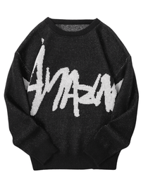Thumbnail for Men's Graffiti Pullover Jacquard Pattern Sweater Casual Round Neck Contrast Color Knitted Men's Pullover, Drestiny, Sweaters, Pullovers, Long Sleeves, S, M, L, XL, XXL, Khaki, Black, Dark Blue, Dark Grey, United States, USA, Canada, Australia, New Zealand, United Kingdom, UK, graffiti sweaters men, graffiti print sweater men, streetwear graffiti sweater, men's graffiti jumper, graffiti jumper men, graphic sweater men, urban graffiti sweater, shopdrestiny.com
