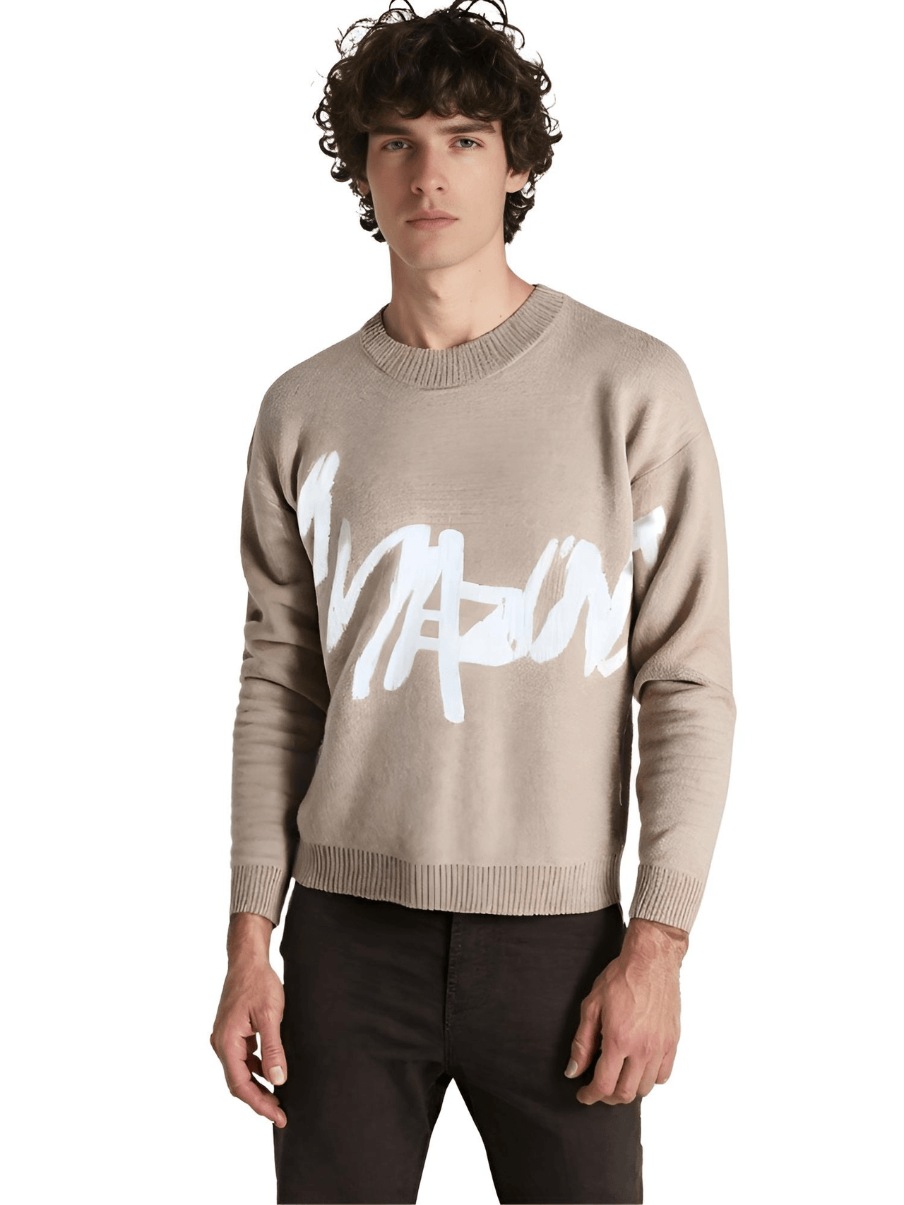 Men's Graffiti Pullover Jacquard Pattern Sweater Casual Round Neck Contrast Color Knitted Men's Pullover, Drestiny, Sweaters, Pullovers, Long Sleeves, S, M, L, XL, XXL, Khaki, Black, Dark Blue, Dark Grey, United States, USA, Canada, Australia, New Zealand, United Kingdom, UK, graffiti sweaters men, graffiti print sweater men, streetwear graffiti sweater, men's graffiti jumper, graffiti jumper men, graphic sweater men, urban graffiti sweater, shopdrestiny.com