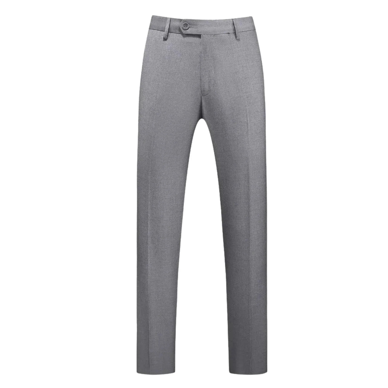 Men's gray business casual pants on a white background