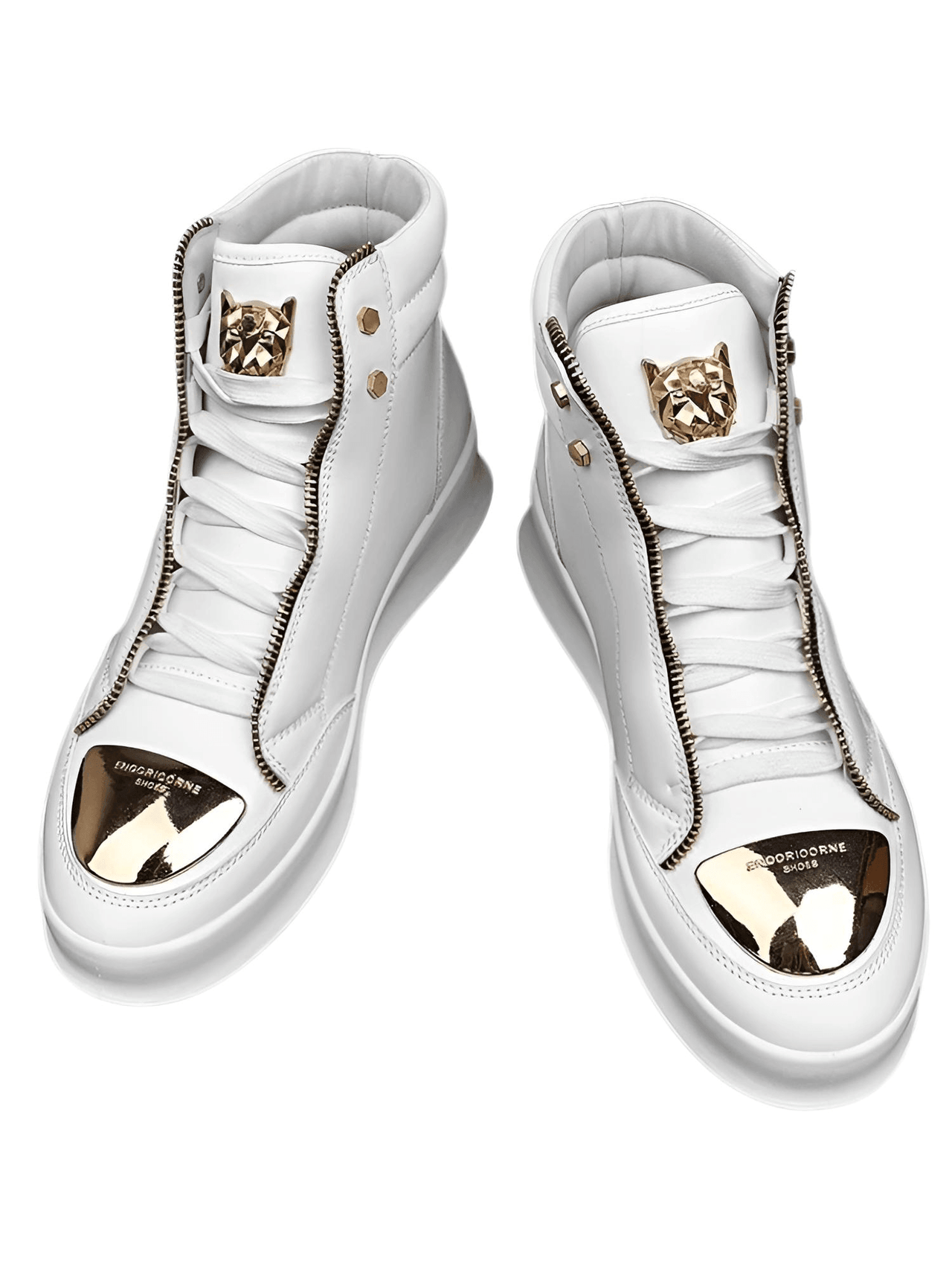 Men's High Top Sneakers Trendy Gold Accents -, Sneakers , Drestiny , 10, 6.5, 7, 7.5, 8.5, 9, Australia, Black, Canada, New Zealand, Red, Sneakers, United Kingdom, United States, White , Drestiny , www.shopdrestiny.com
