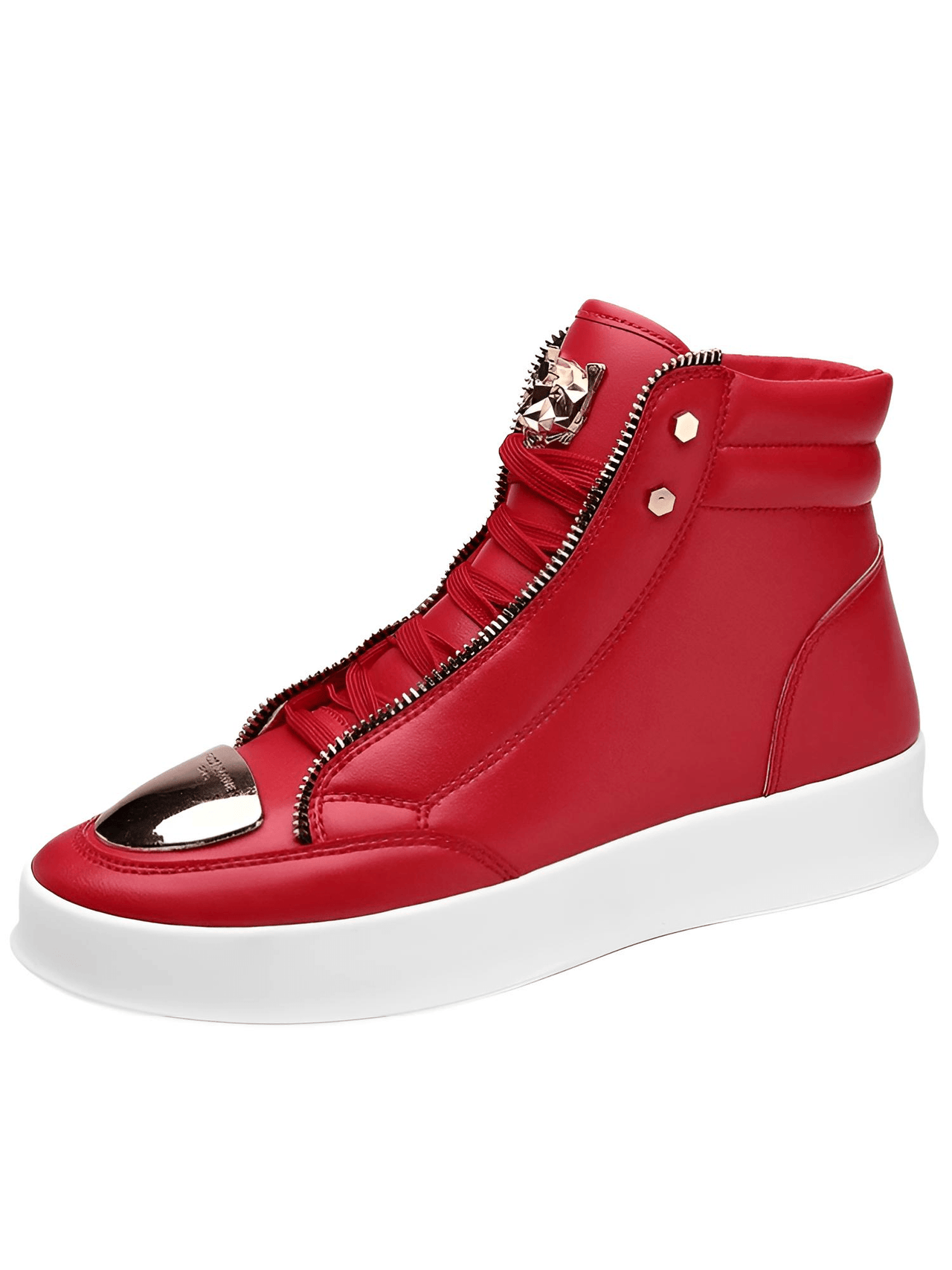 Men's High Top Sneakers Trendy Gold Accents -, Sneakers , Drestiny , 10, 6.5, 7, 7.5, 8.5, 9, Australia, Black, Canada, New Zealand, Red, Sneakers, United Kingdom, United States, White , Drestiny , www.shopdrestiny.com