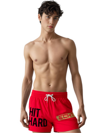 Thumbnail for Men's Hit HARD Gym Shorts -, Shorts , Drestiny , Army Green, Australia, Black, Blue, Canada, Gender_Men, Grey, L, M, Navy, New Zealand, Red, Shorts, United Kingdom, United States, White, XL, XXL, XXXL , Drestiny , www.shopdrestiny.com